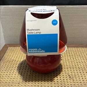 Room Essentials Glossy Red Mushroom Table Lamp NEW 🆕
